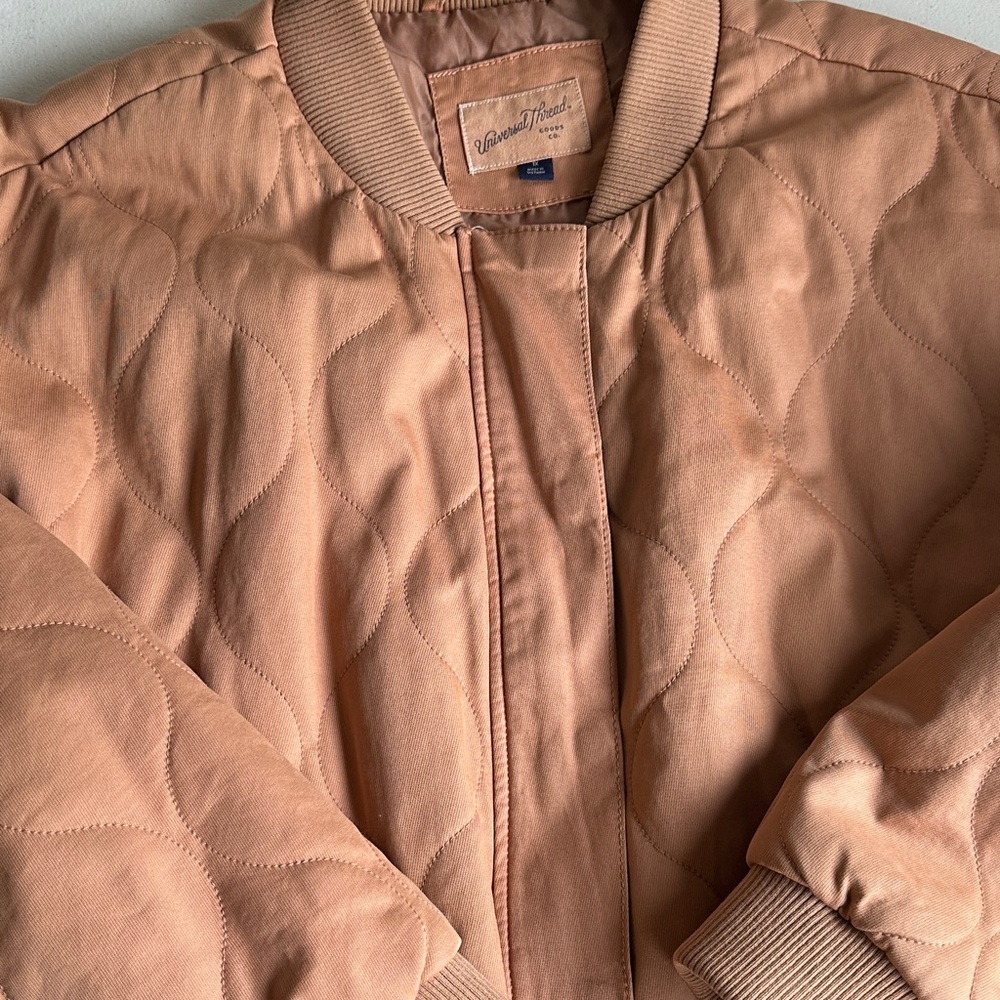 Universal Thread Quilted Brown Bomber Jacket - image 5